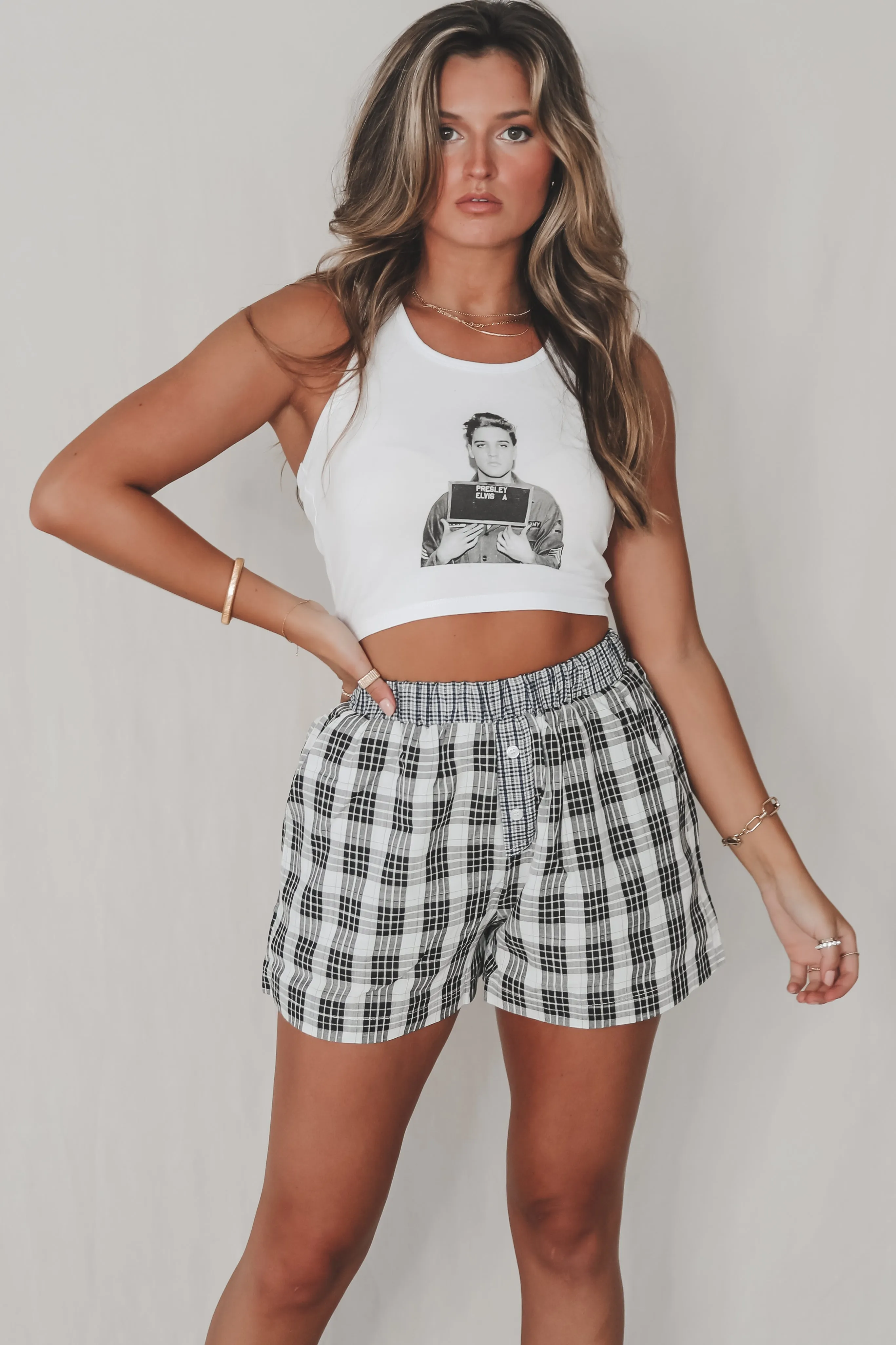 Best Of Both Words Black Plaid Boxer Shorts