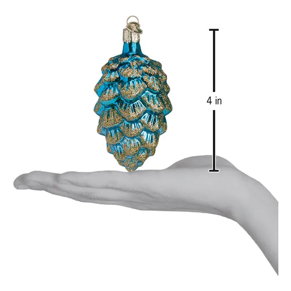 Blue Ponderosa Pine Cone Ornament