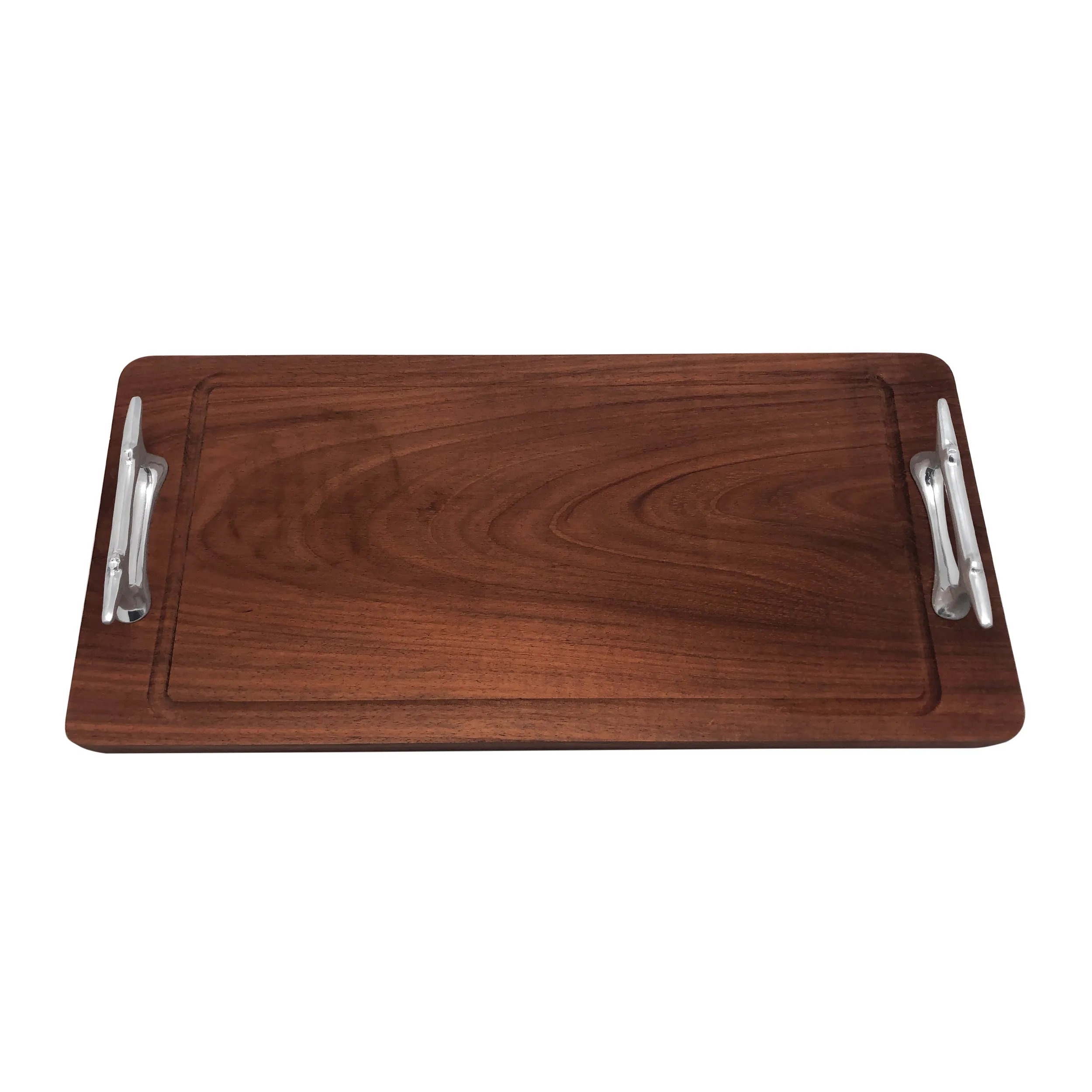 Boat Cleat Handled Dark Wood Tray