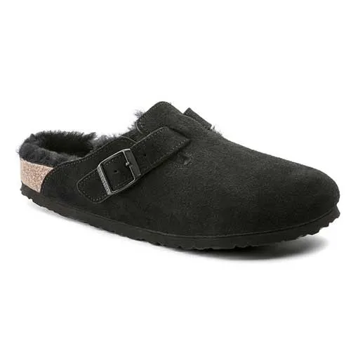 Boston Shearling Black Suede Leather- Regular/Wide