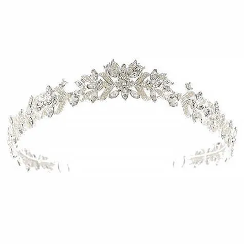 Bridal Tiara with Pearl & Marquise Crystals