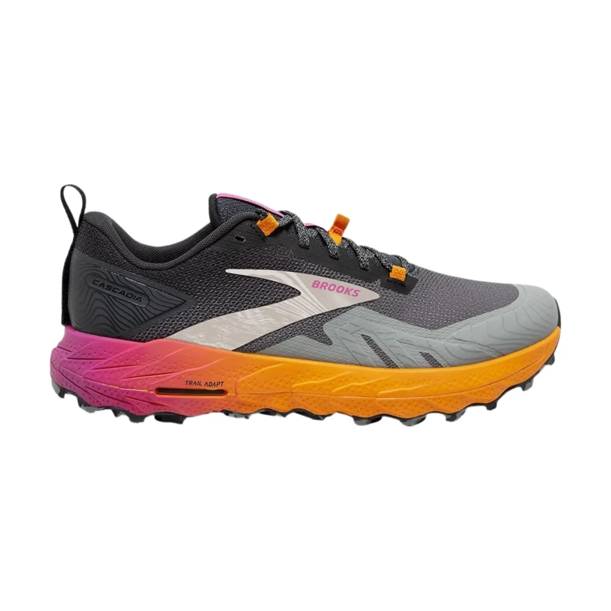 Brooks Cascadia 17 Gray Orange Running Shoes