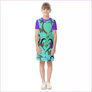 Butterfly Love Kids Girls Short Sleeve Dress