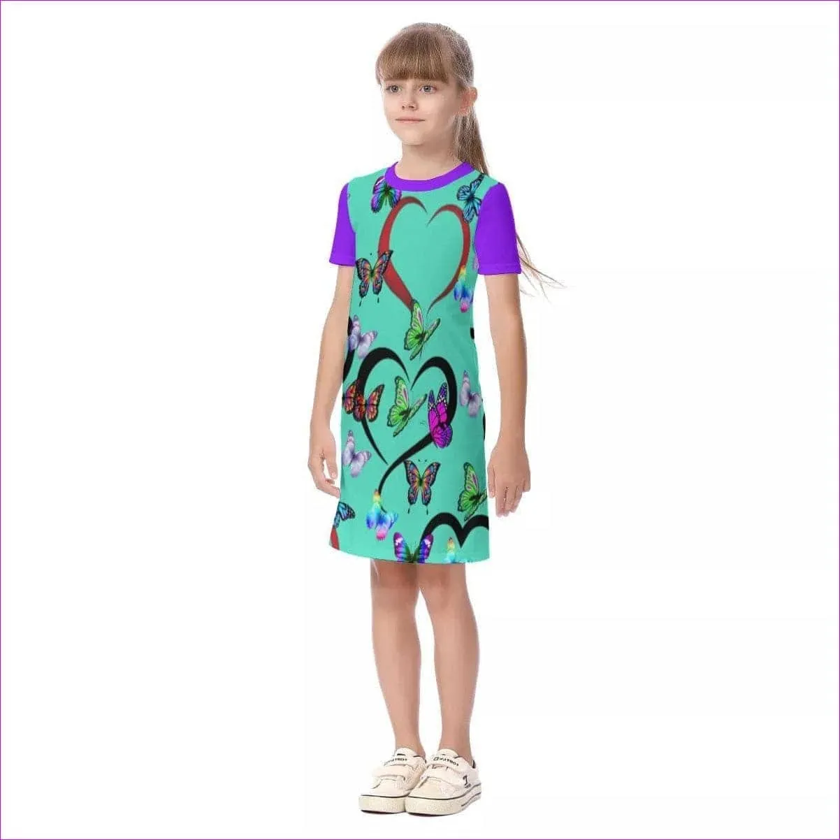 Butterfly Love Kids Girls Short Sleeve Dress