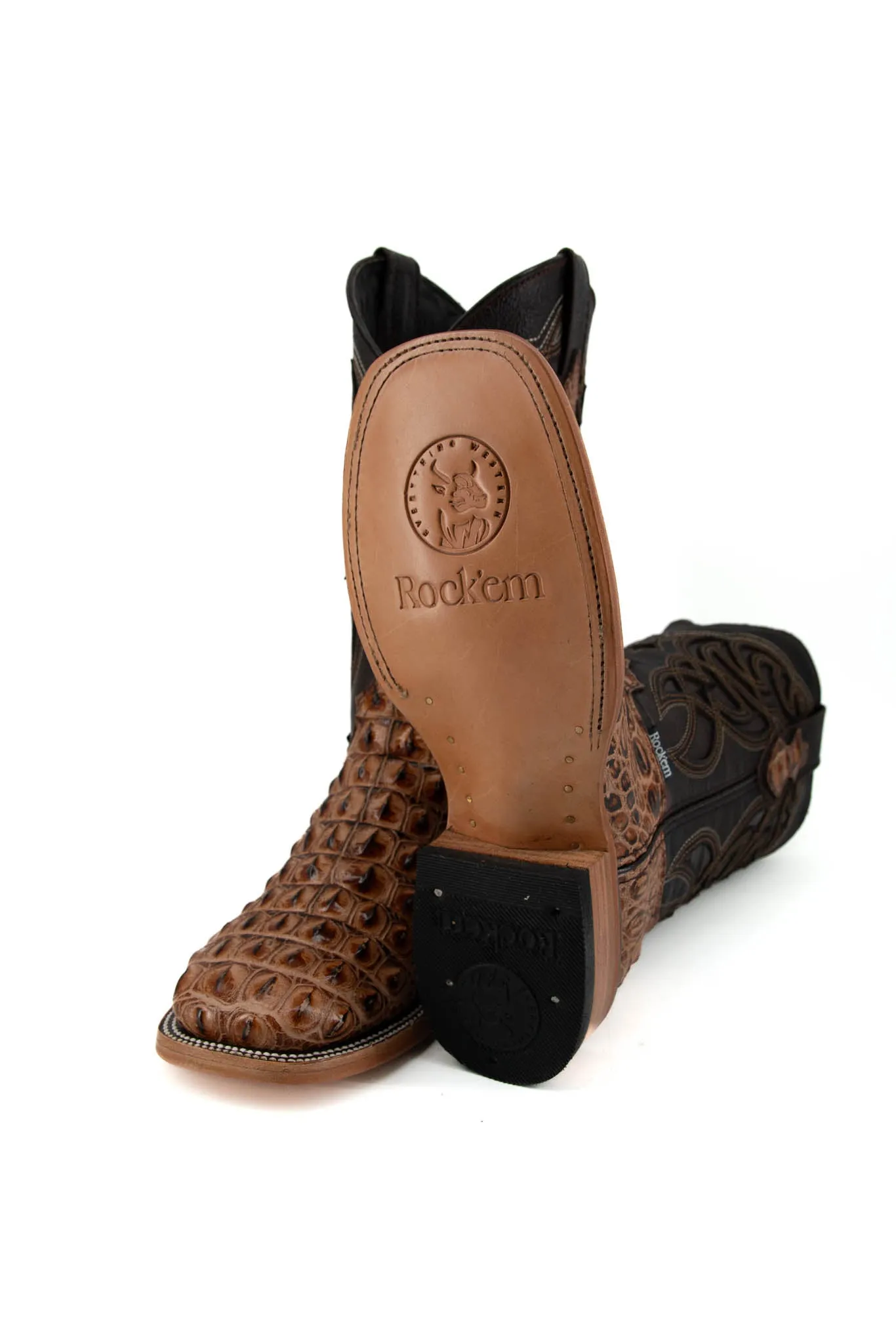 Caiman Hornback Square Toe Cowboy Boot