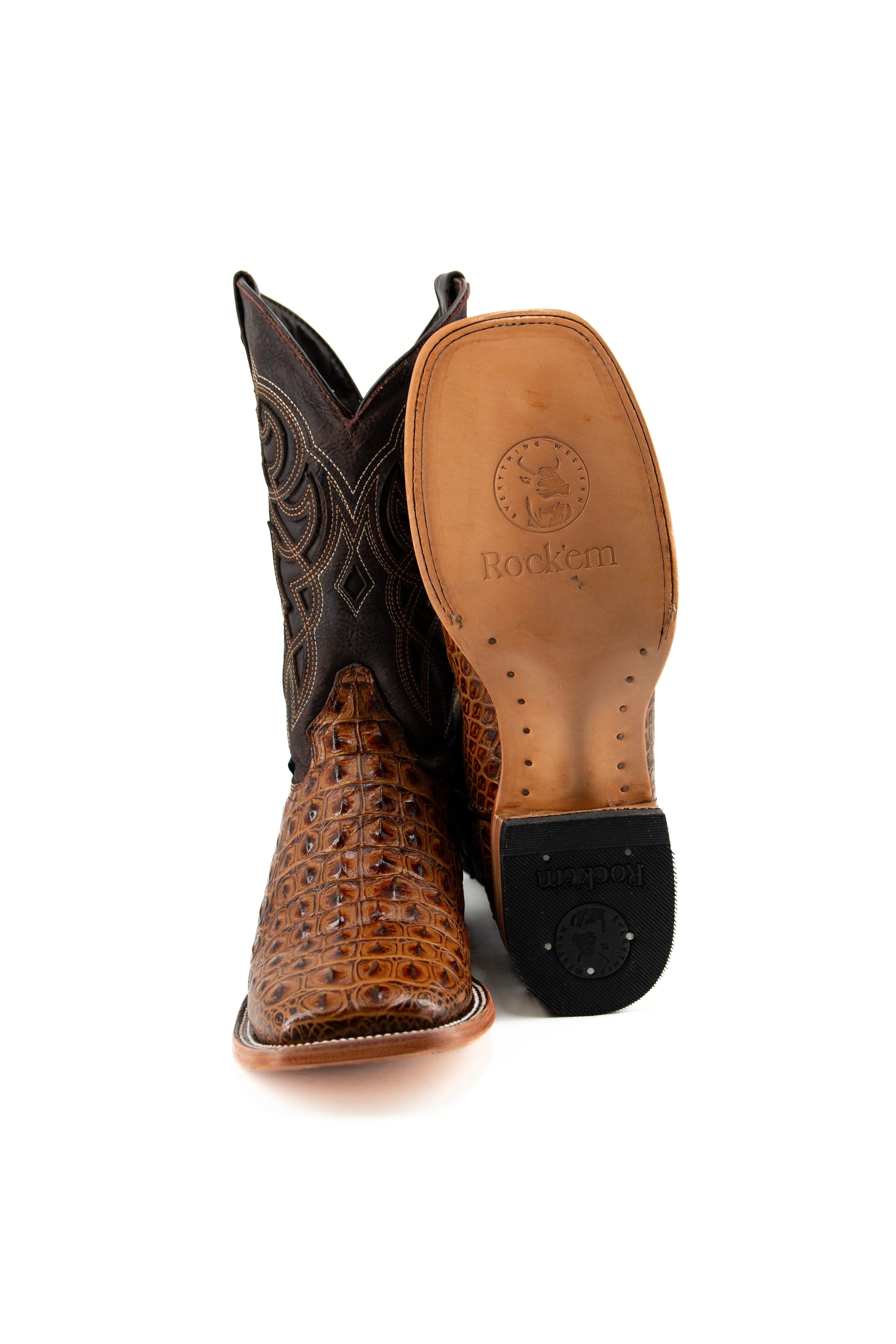 Caiman Hornback Square Toe Cowboy Boot