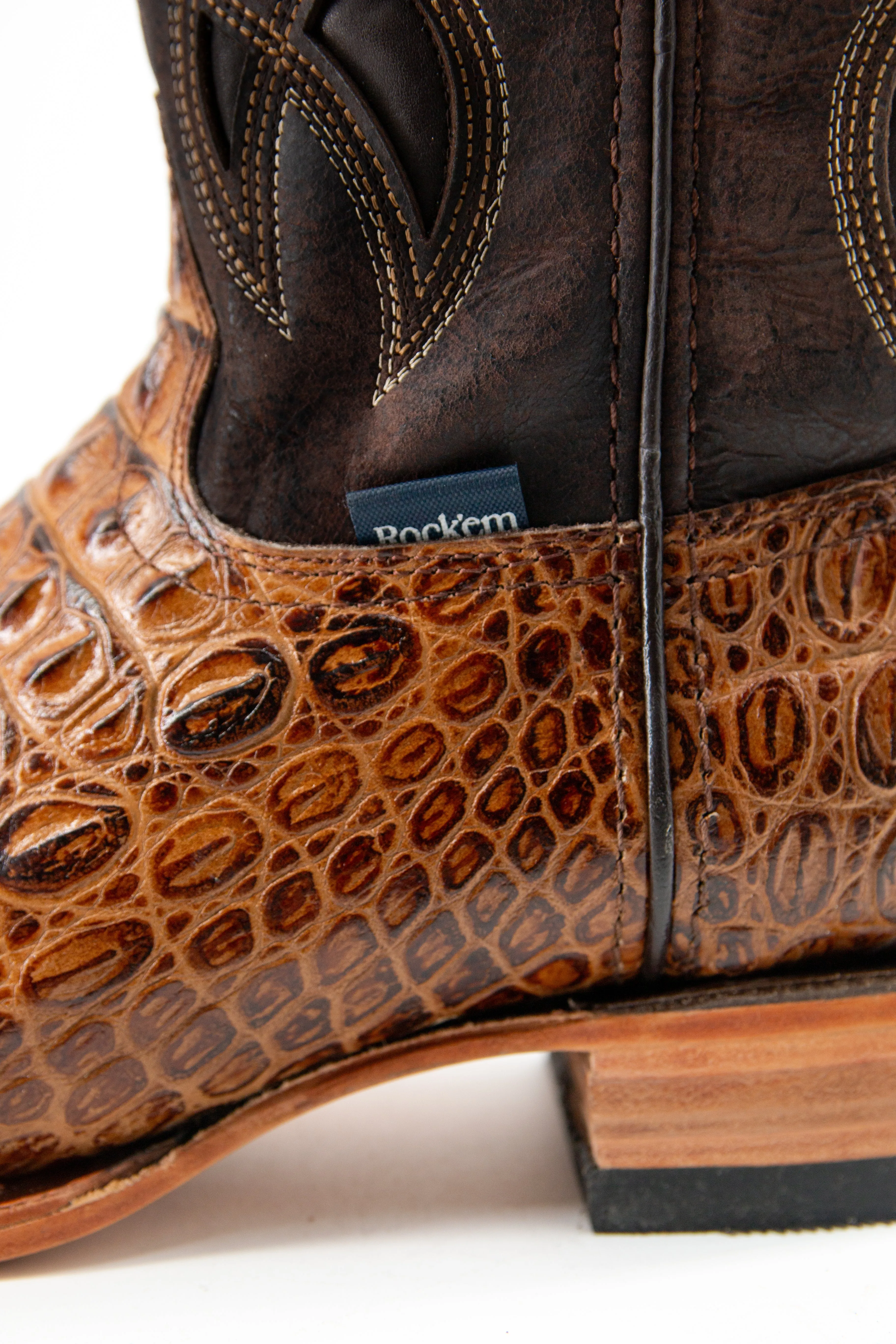 Caiman Hornback Square Toe Cowboy Boot