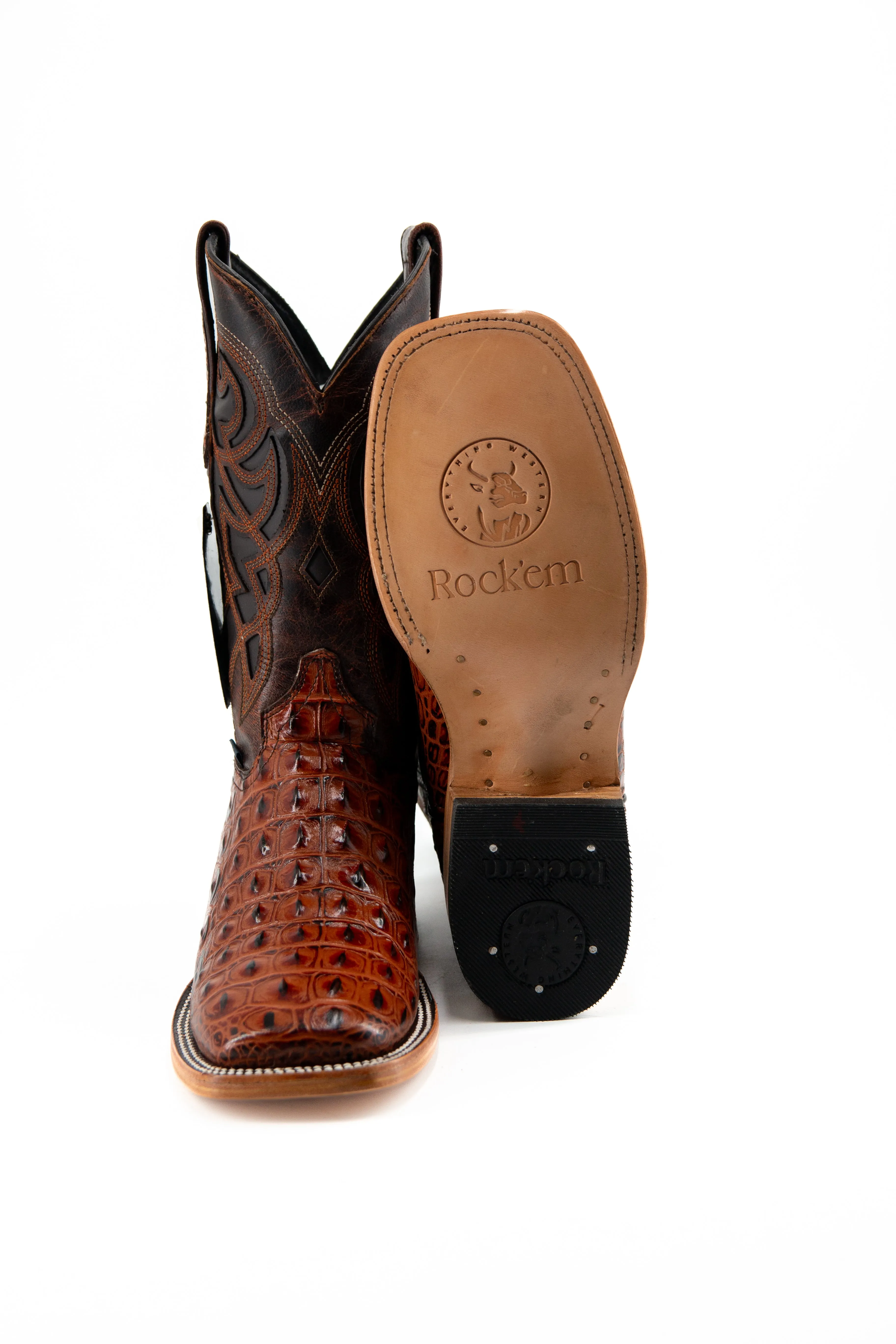 Caiman Hornback Square Toe Cowboy Boot