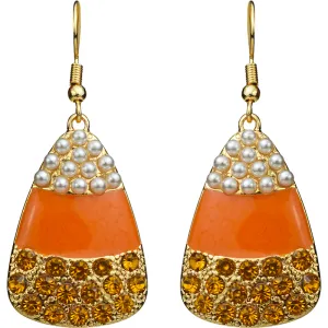 Candy Corn French Wire Earrings (Goldtone)