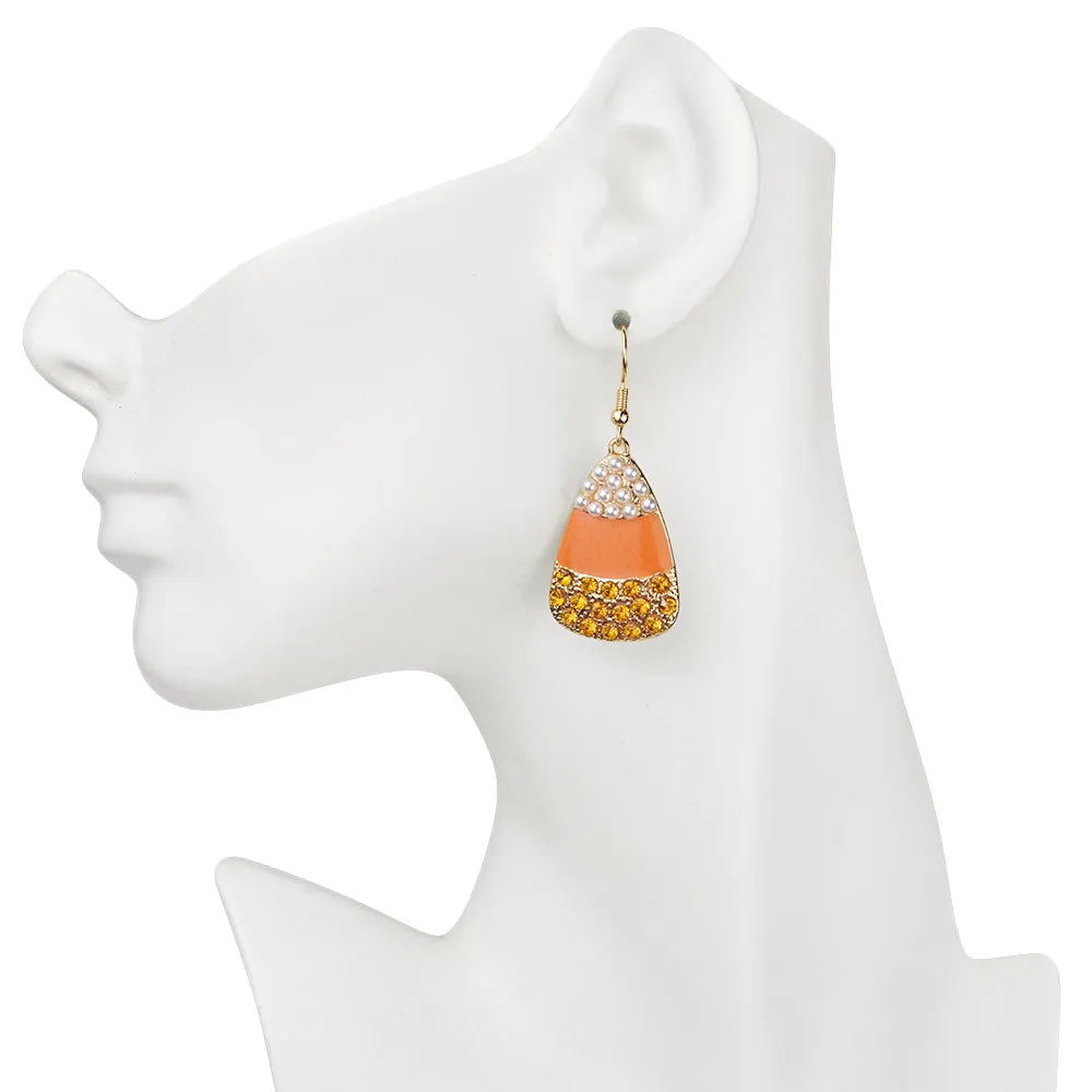 Candy Corn French Wire Earrings (Goldtone)