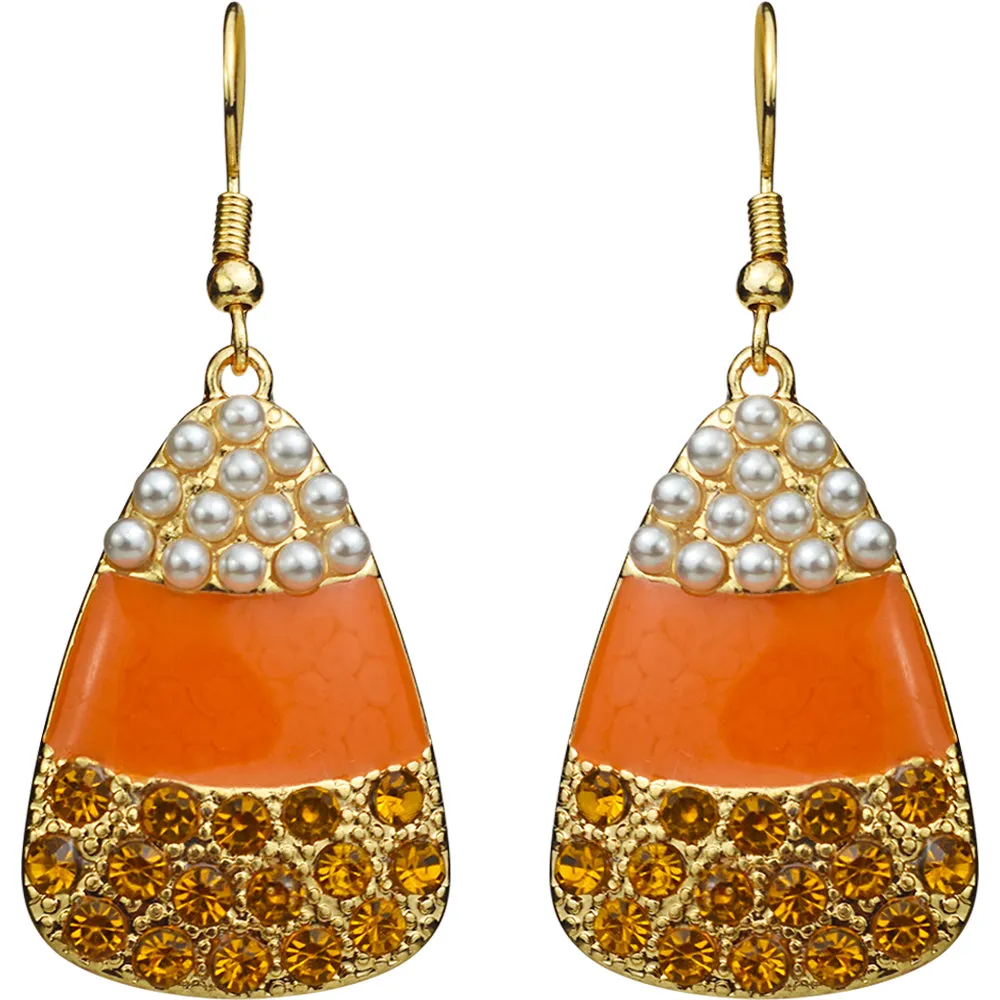 Candy Corn French Wire Earrings (Goldtone)