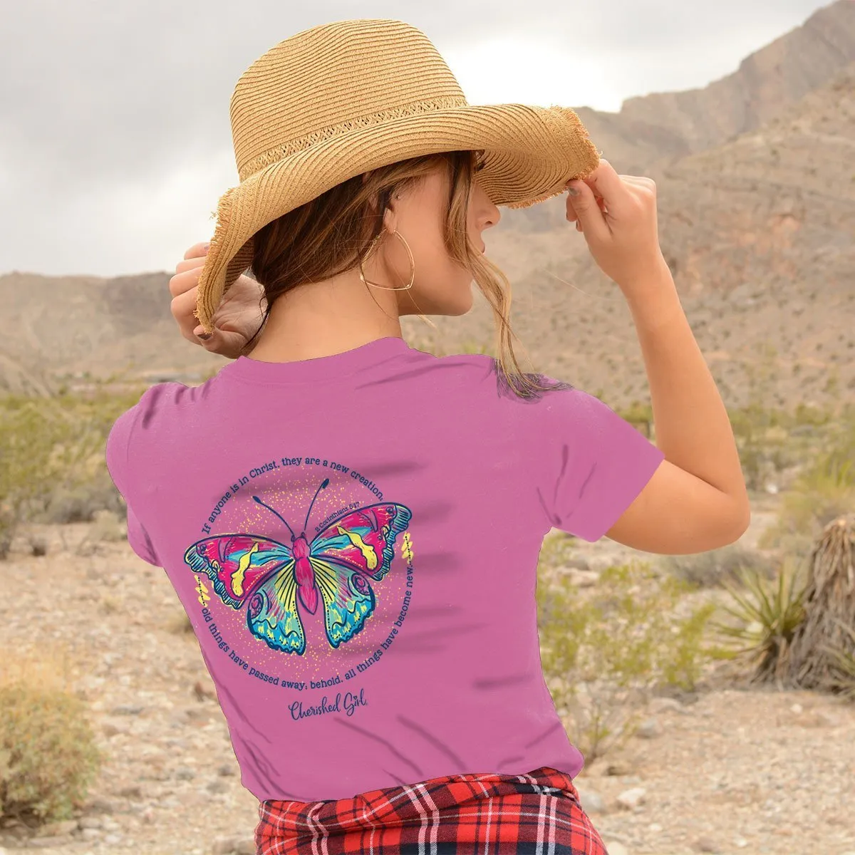 Cherished Girl Butterfly Girlie Christian Bright T Shirt