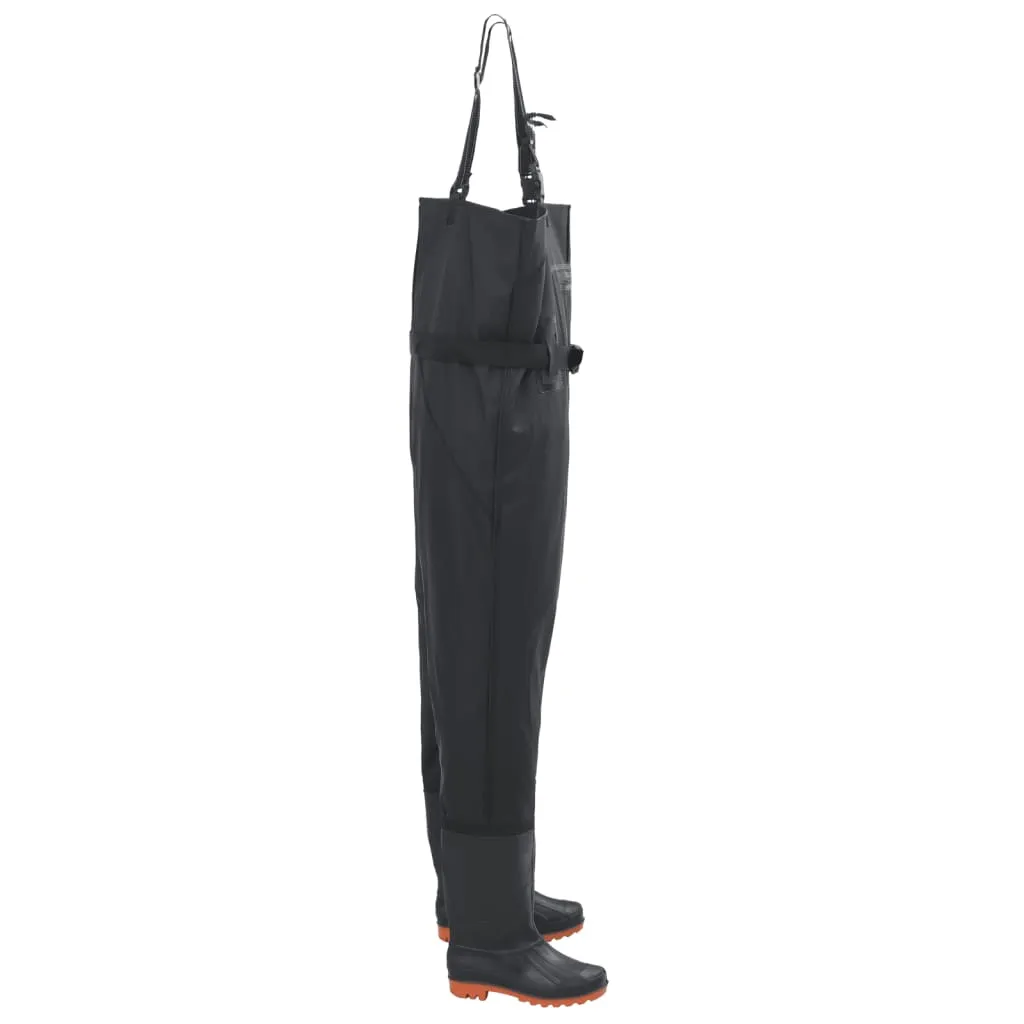 Chest Waders with Boots and Belt Black Size 44