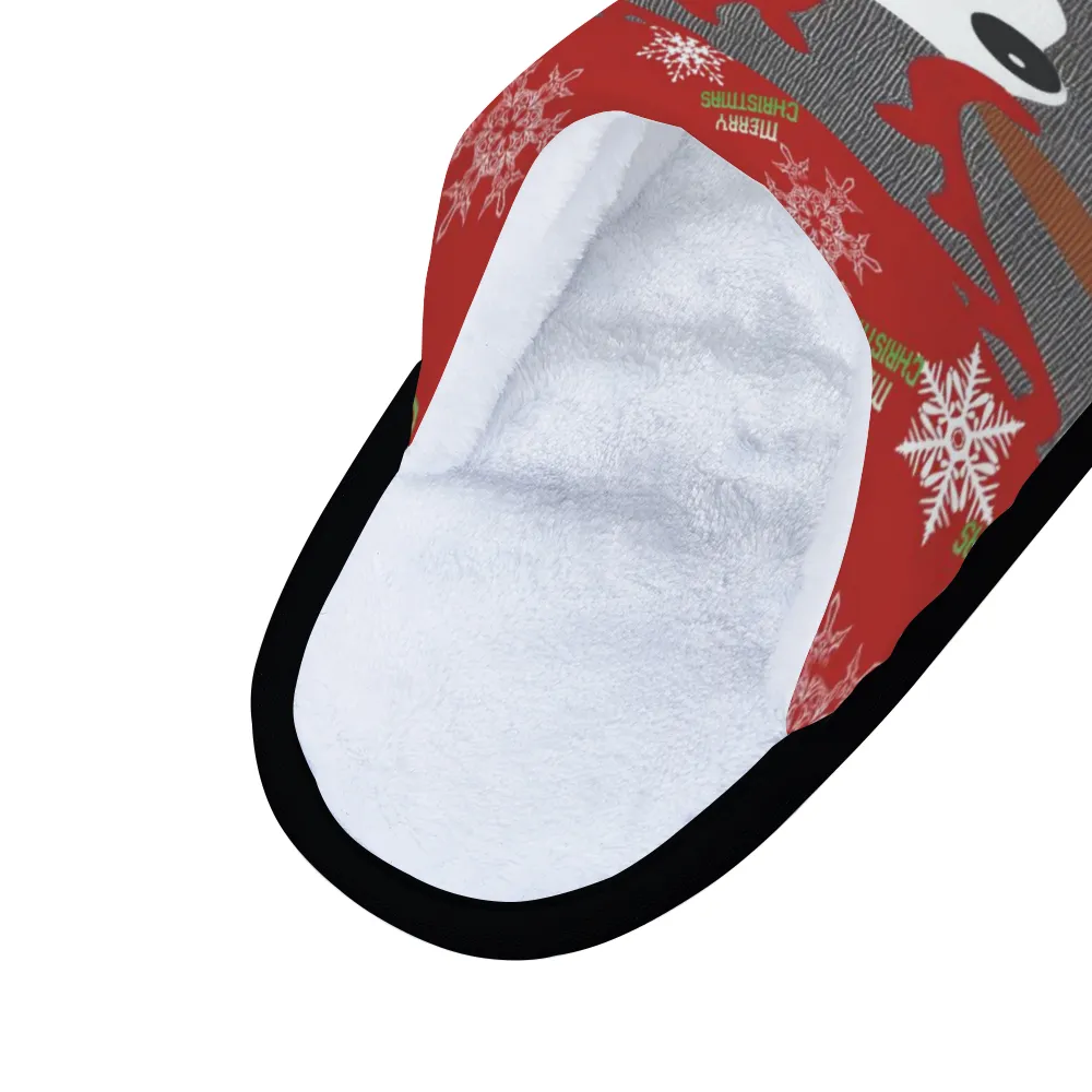 Christmas Reindeer Adults' Flannel Christmas Slippers