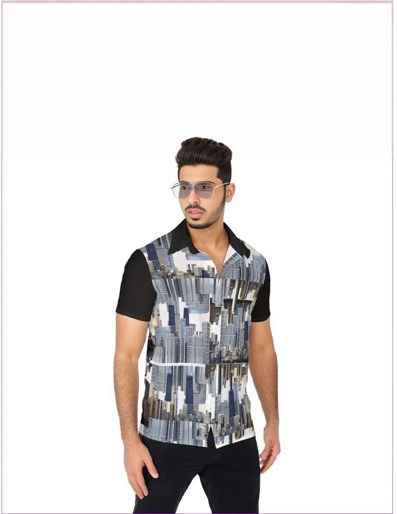 City Blocks Men's Button Shirt