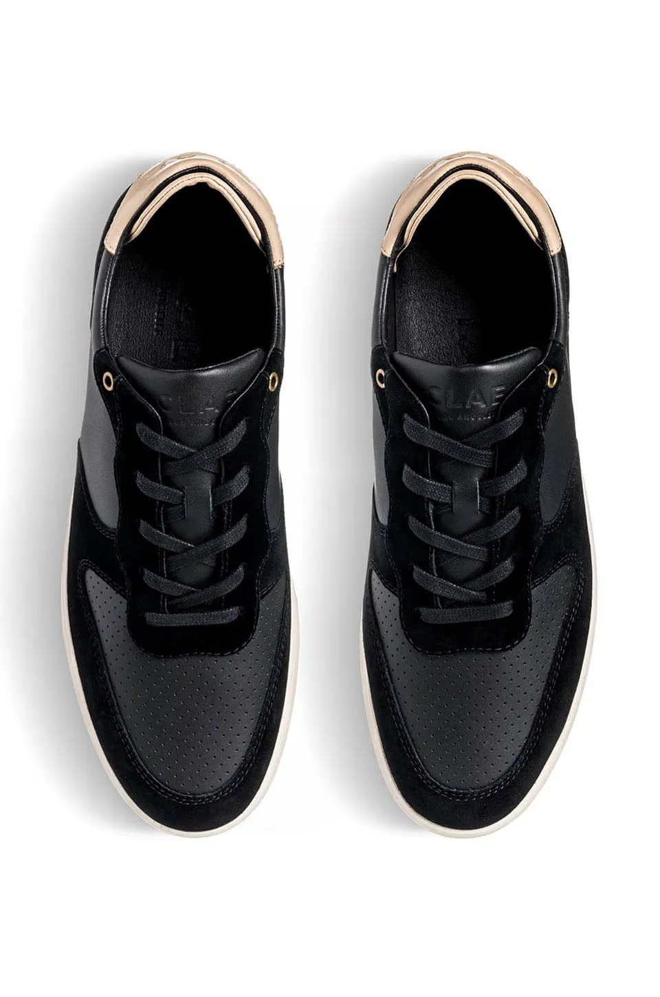 CLAE Malone Sneaker In Black Natural Leather