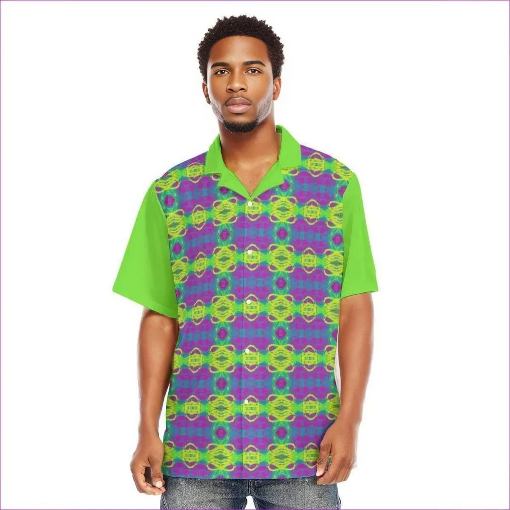 Club Lights Men's Hawaiian Shirt With Button Closure