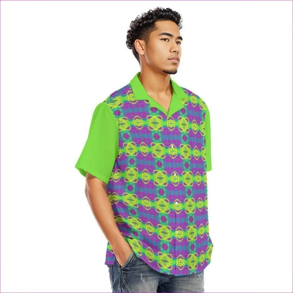 Club Lights Men's Hawaiian Shirt With Button Closure