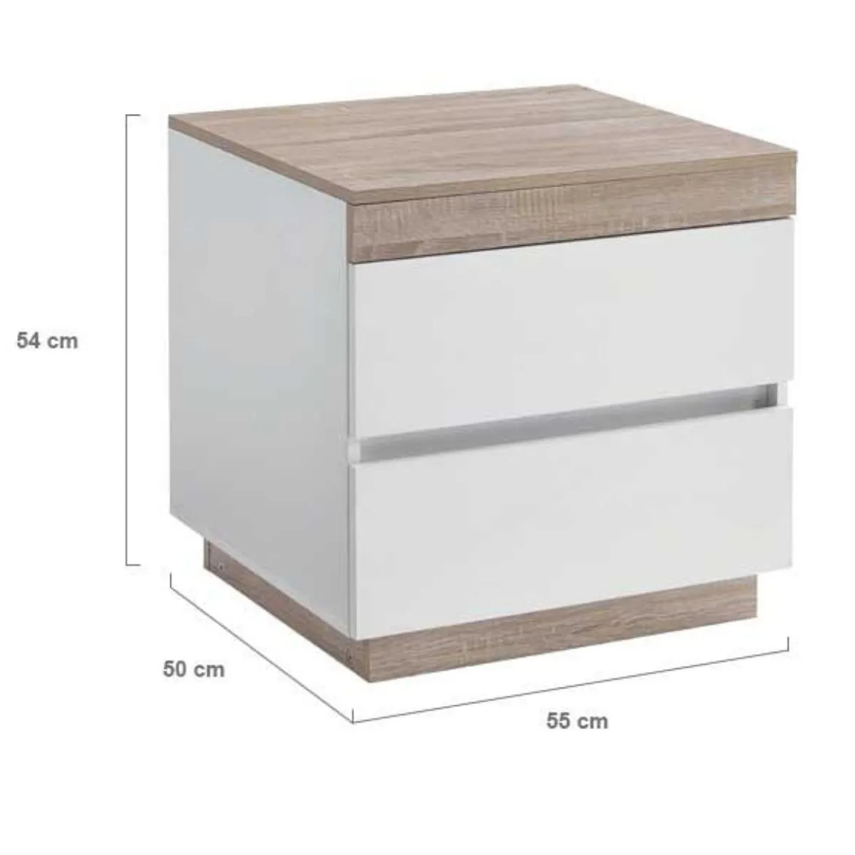 Coastal White Wooden Bedside Table with Drawers