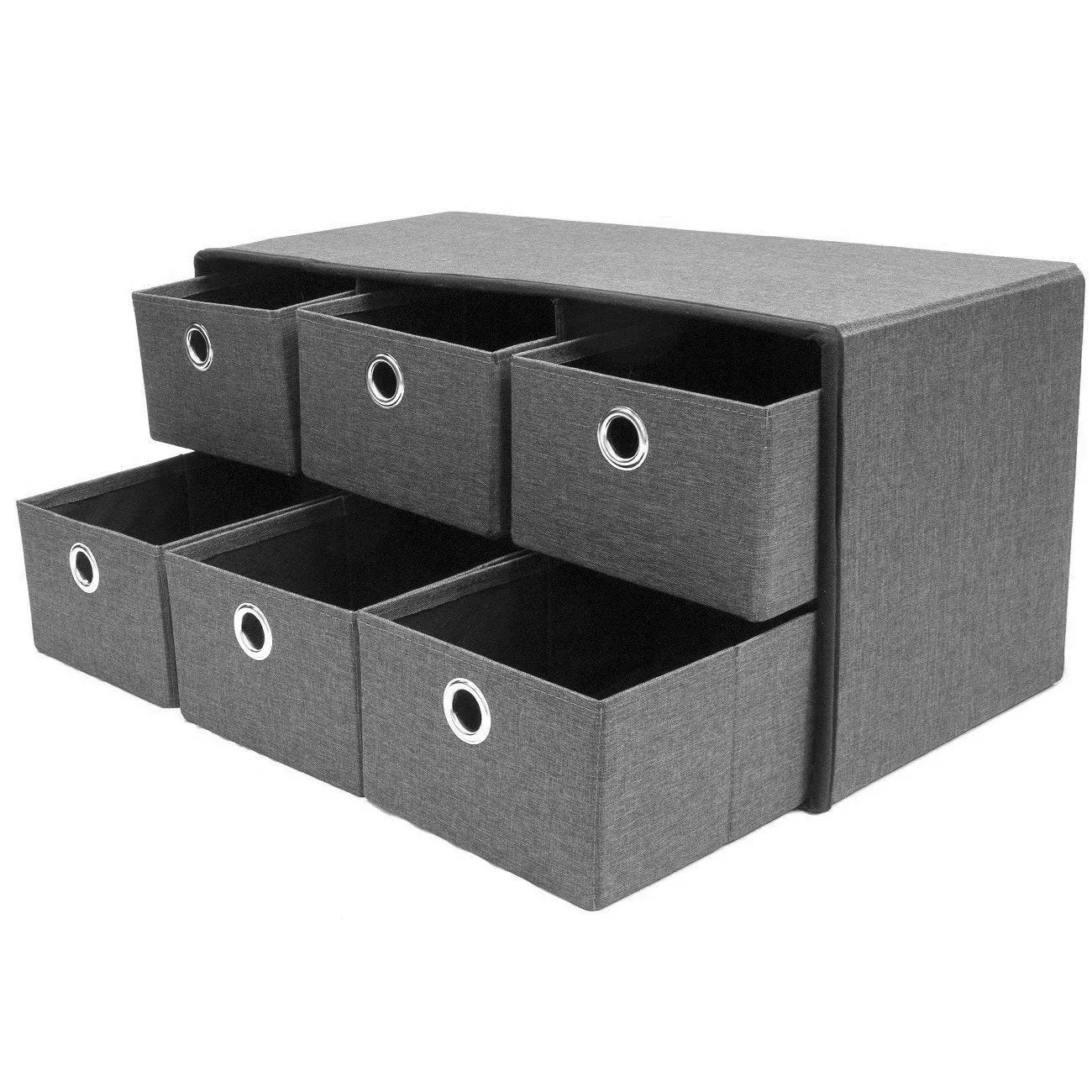 Collapsible Storage Bench Chest with Drawers