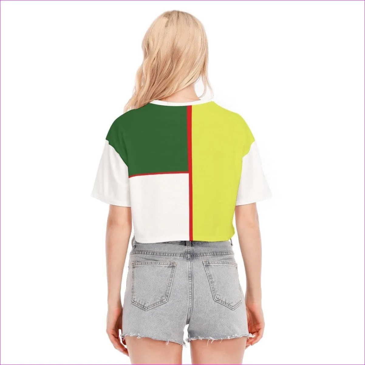 Color Block Astute Womens Cropped T-shirt | 100% Cotton