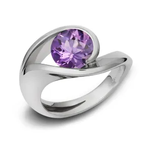 Contour Amethyst and Sterling Silver Ring