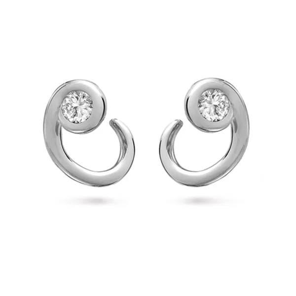 Contour Diamond and White Gold Wrap Earrings