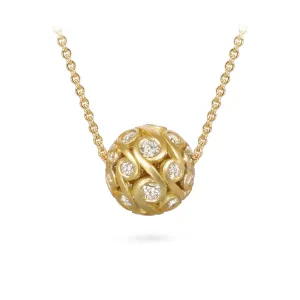 Contour Diamond and Yellow Gold Sphere Pendant