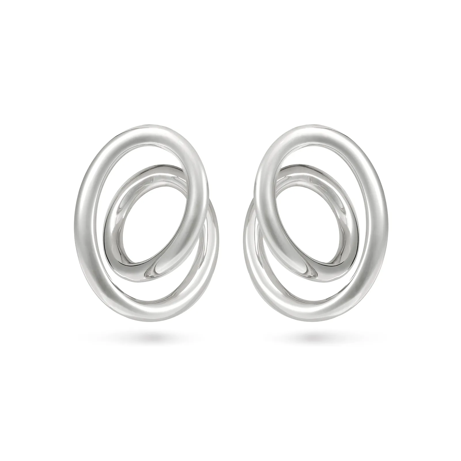 Contour Large White Gold Swirl Earrings