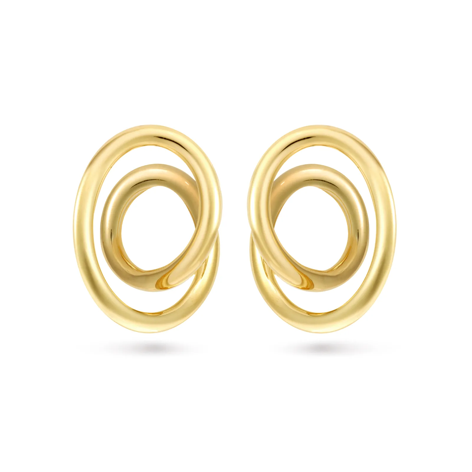 Contour Large Yellow Gold Swirl Earrings