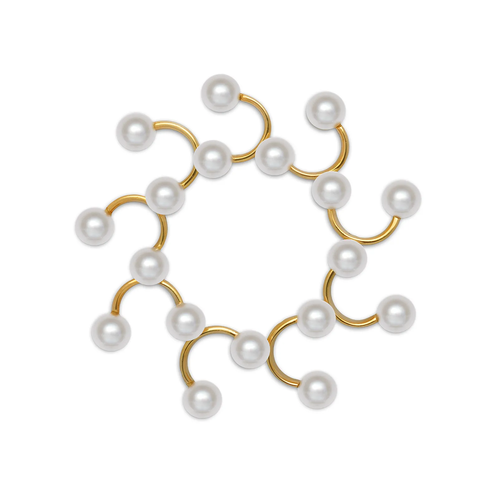 Contour Pearl and Yellow Gold Brooch