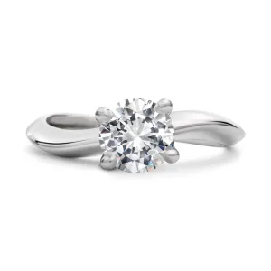 Contour Round Solitaire Engagement Ring with Prongs