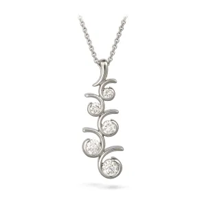 Contour Small Diamond and White Gold Journey Pendant