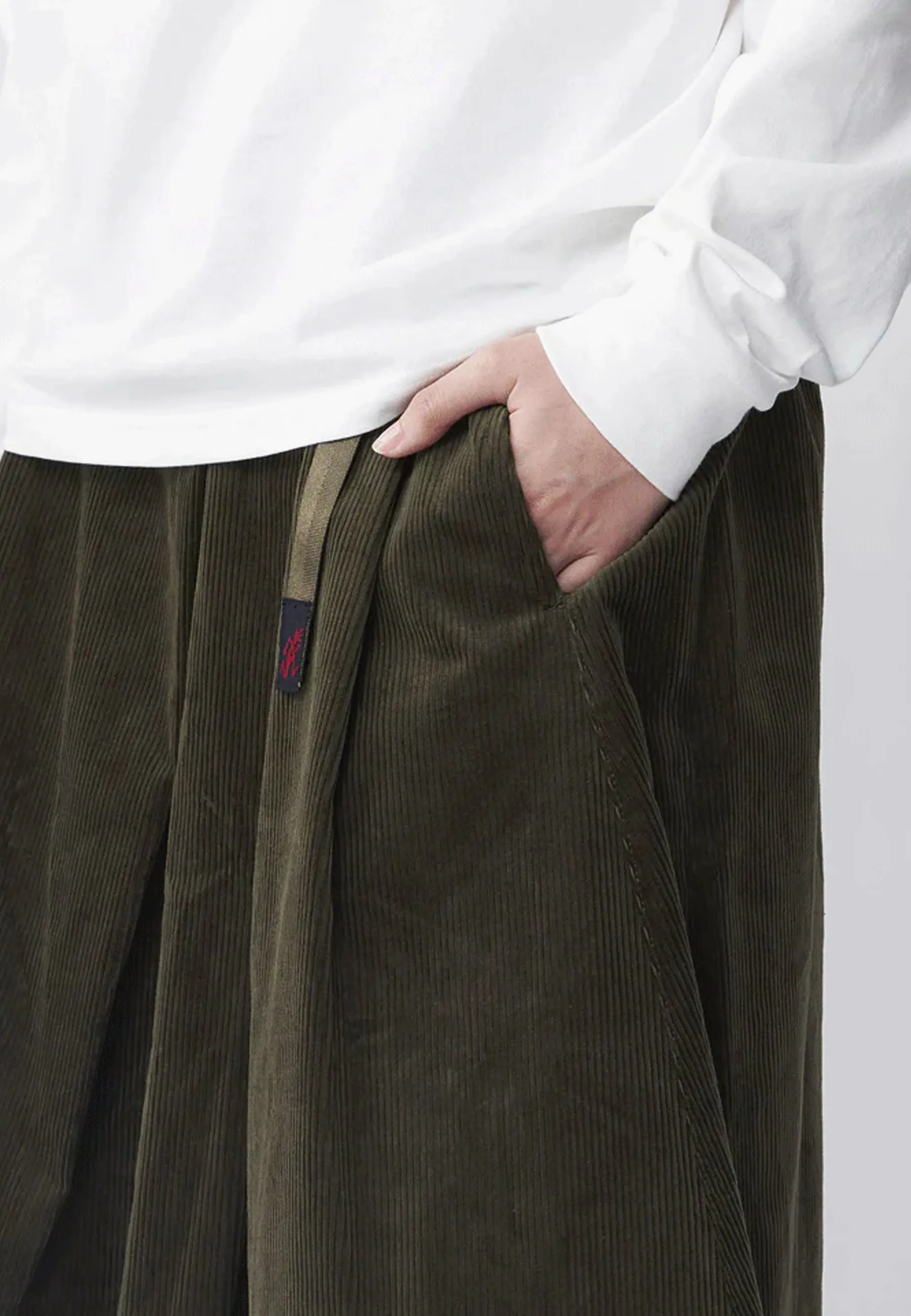 Corduroy Talecut Skirt - Olive