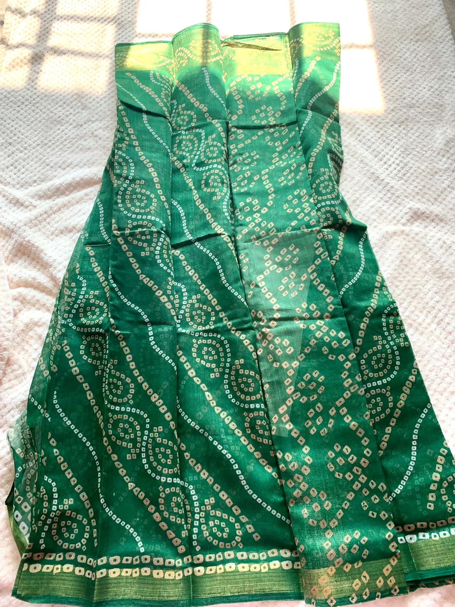 Cotton Chunri: Pine Green