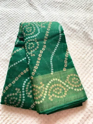 Cotton Chunri: Pine Green