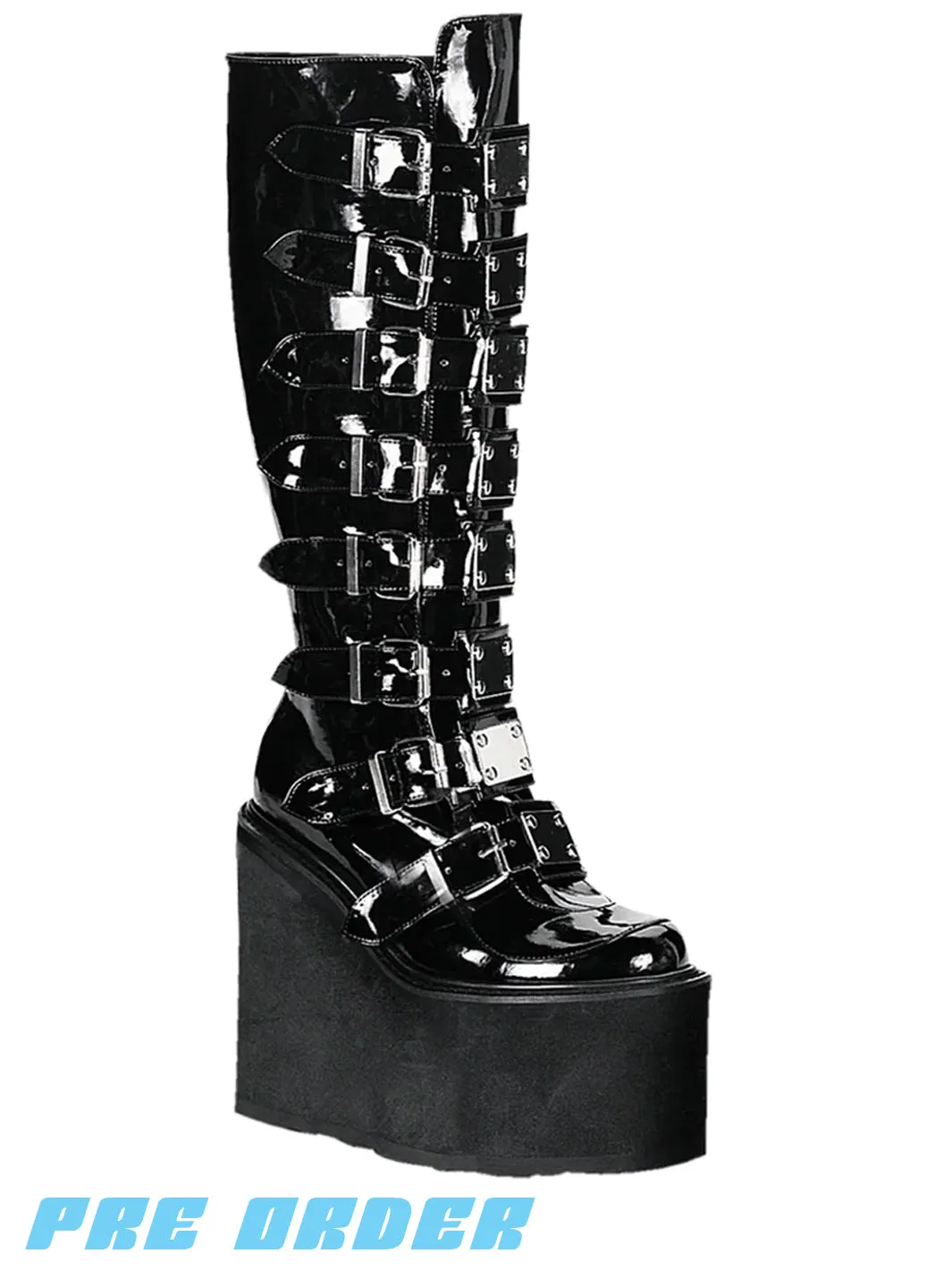 DEMONIA SWING-815 - BLACK PATENT✰ PRE ORDER ✰