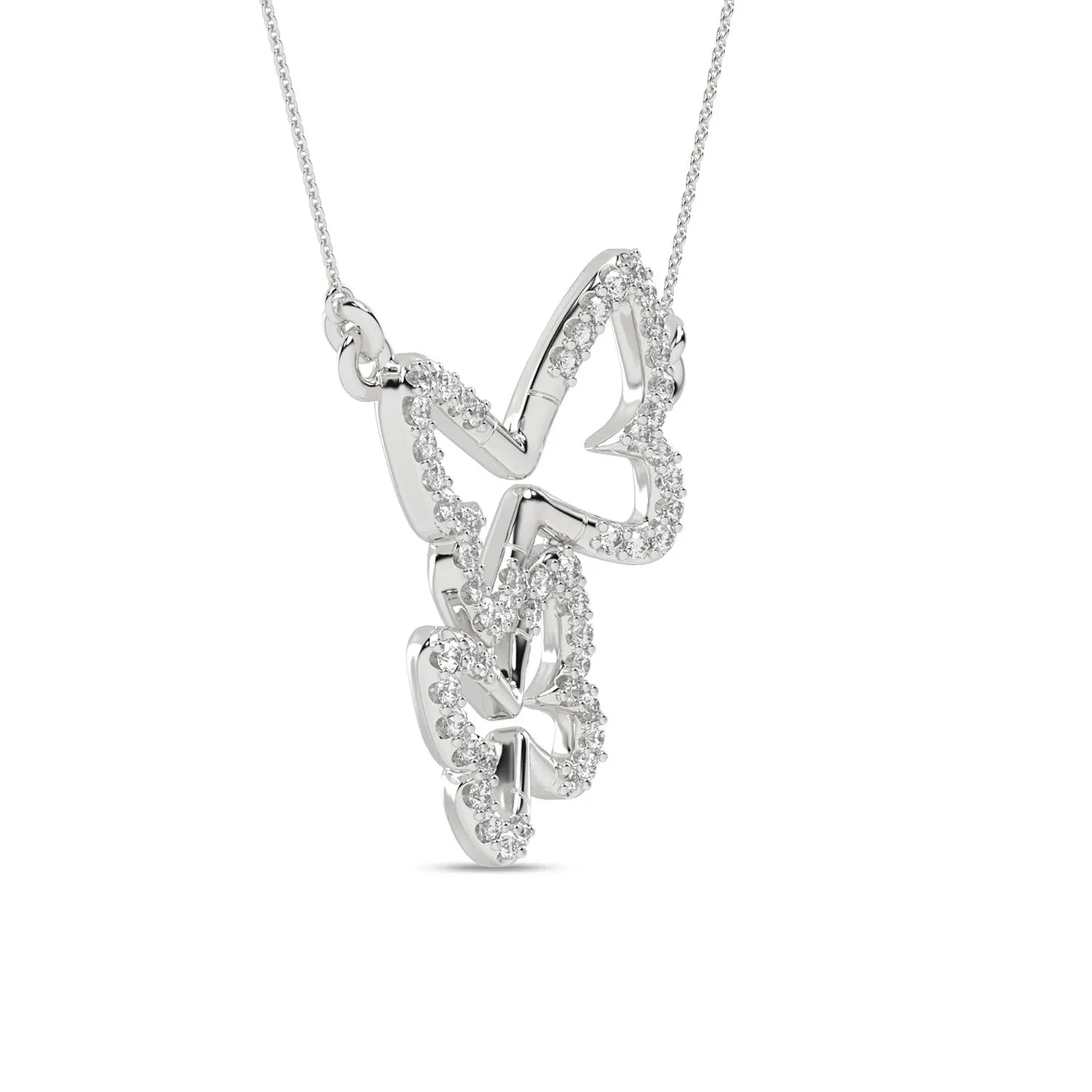 Double Butterfly Silhouette Necklace