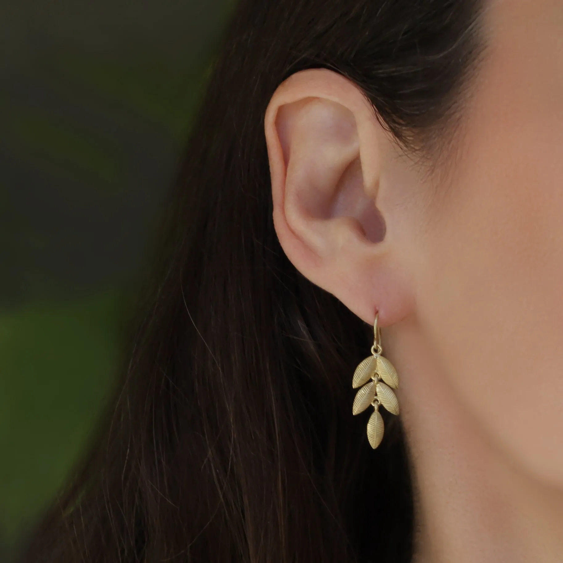 Double Lotus Leaf Dangle Earrings