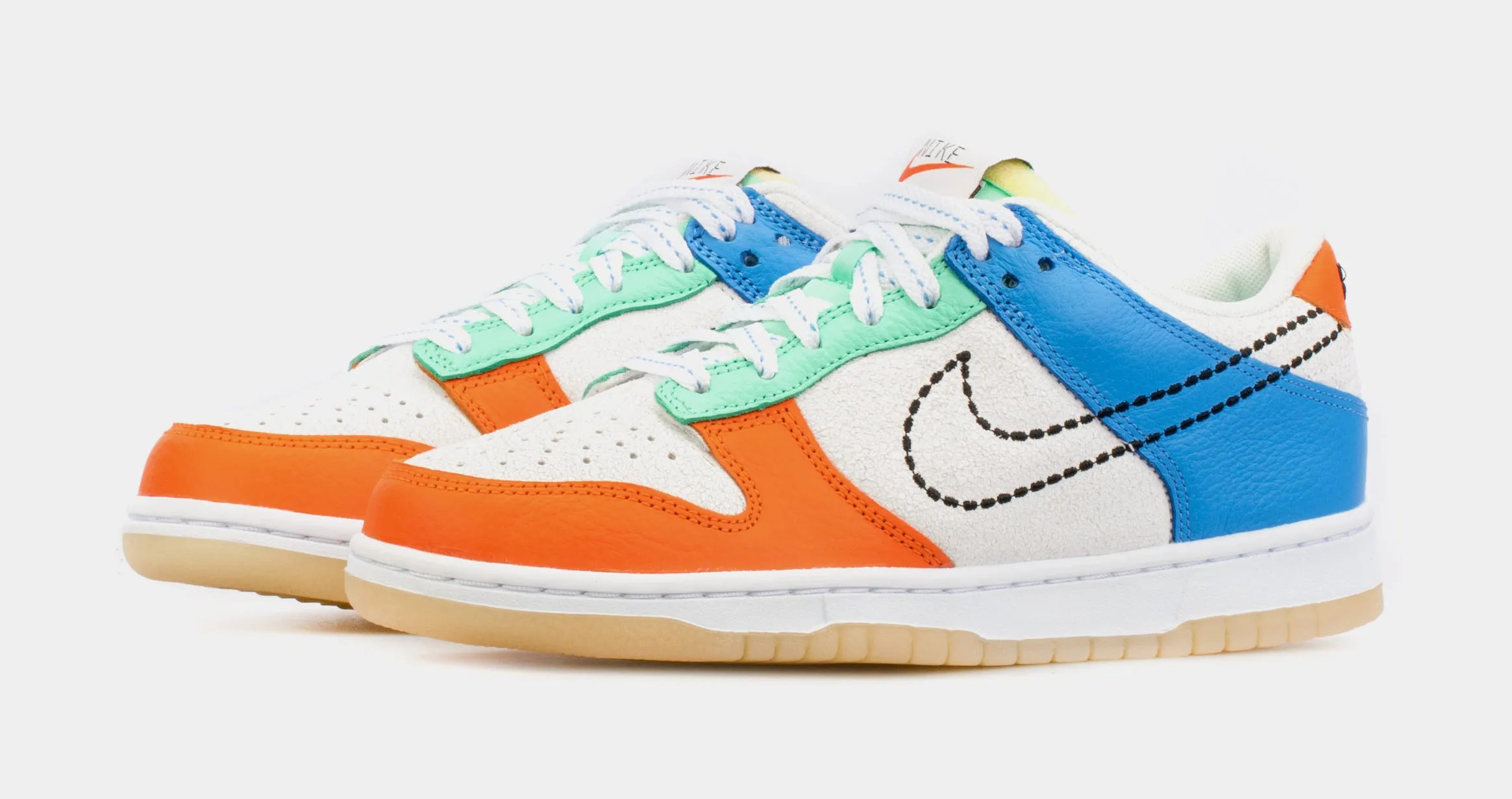 Dunk Low 101 Grade School Lifestyle Shoes (White/Orange/Multi)