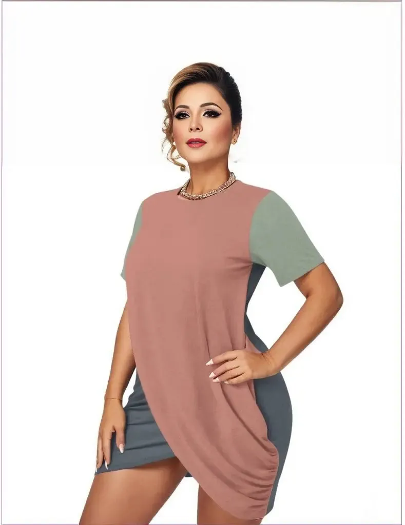 Eclectic Women’s Stacked Hem Top With Short Sleeve Voluptuous ( ) Plus Size