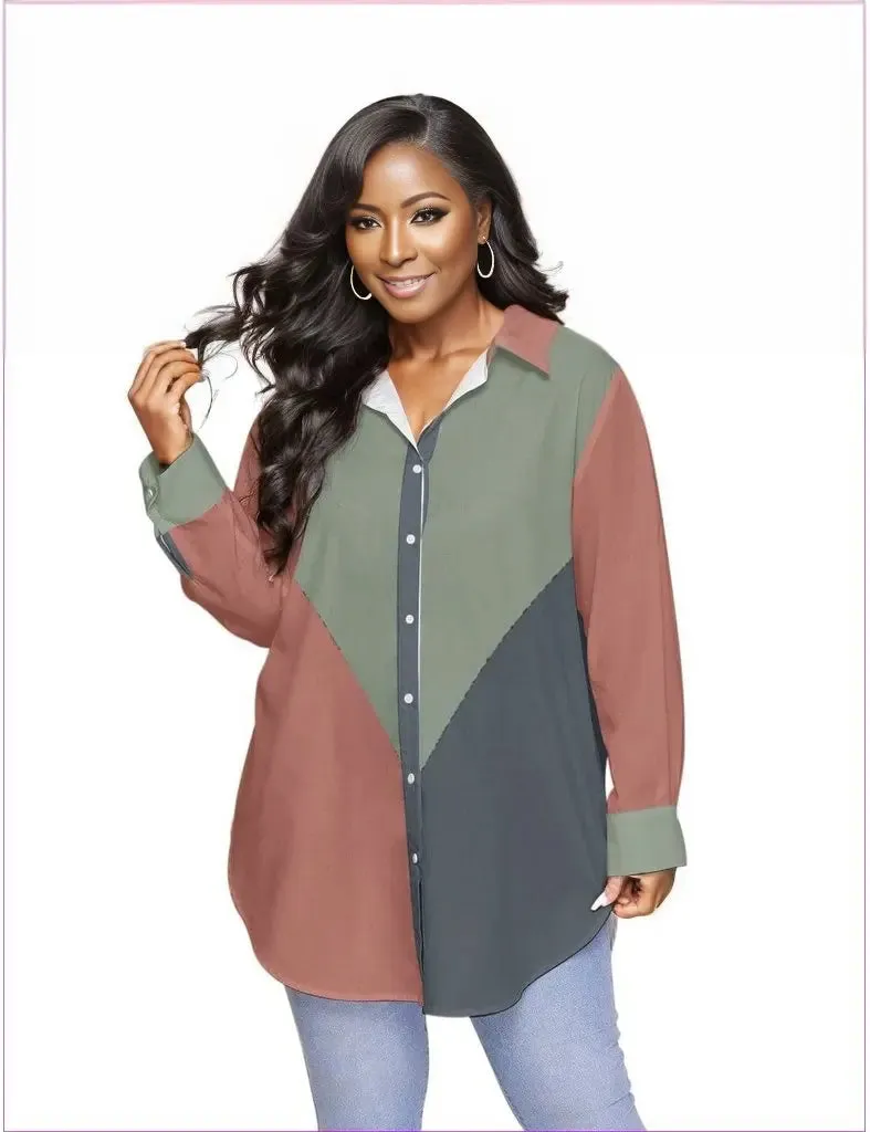 Eclectic Womens T-shirt With Long Sleeve Voluptuous ( ) Plus Size