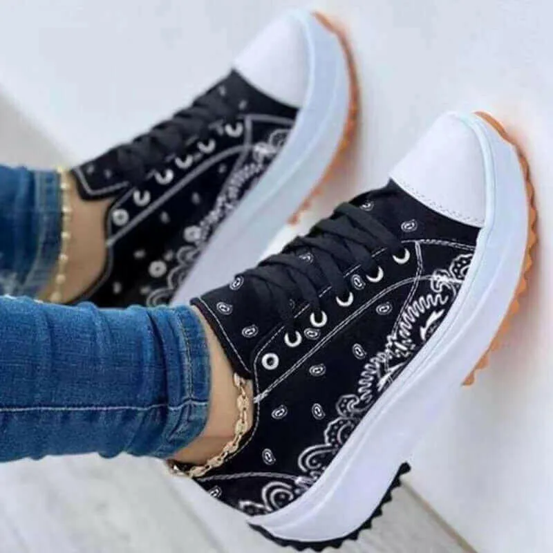 Fashion Women Sneakers Casual Sport Shoes Pattern Canvas