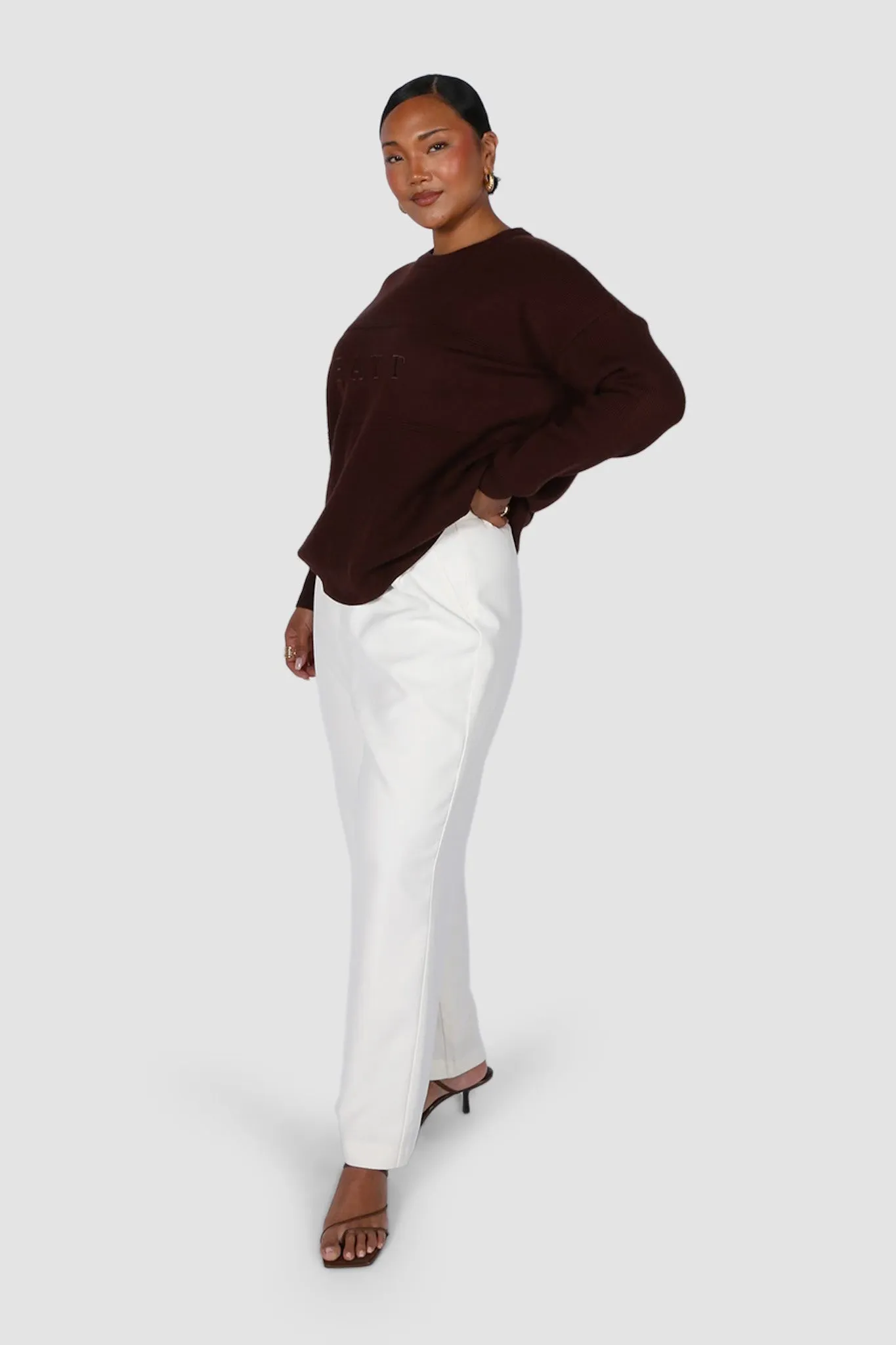 FAYT KNIT SWEATER CHOCOLATE