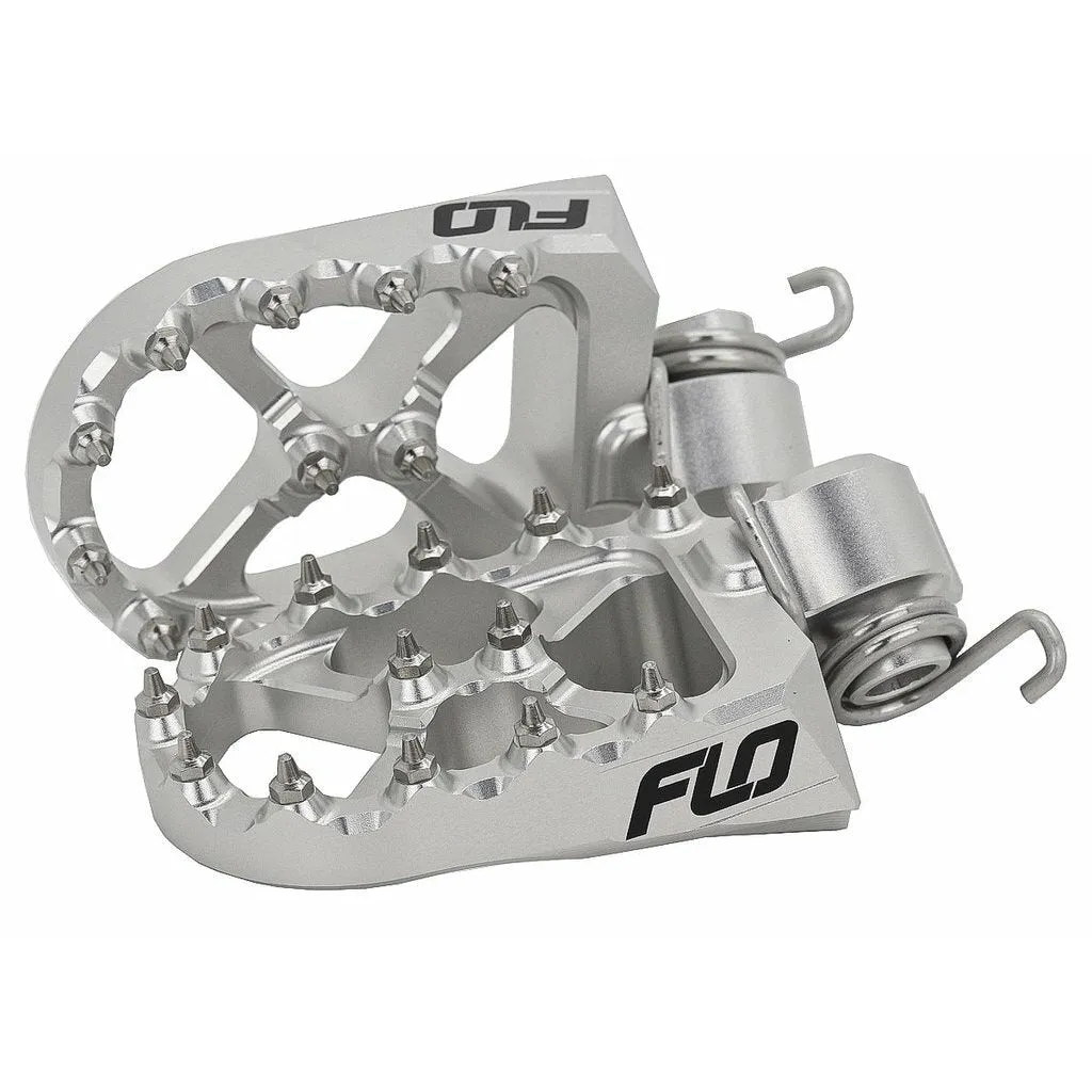 FLO Motorsports Silver 12mm Lowered Footpegs for KTM/Husqvarna/GasGas/Stark