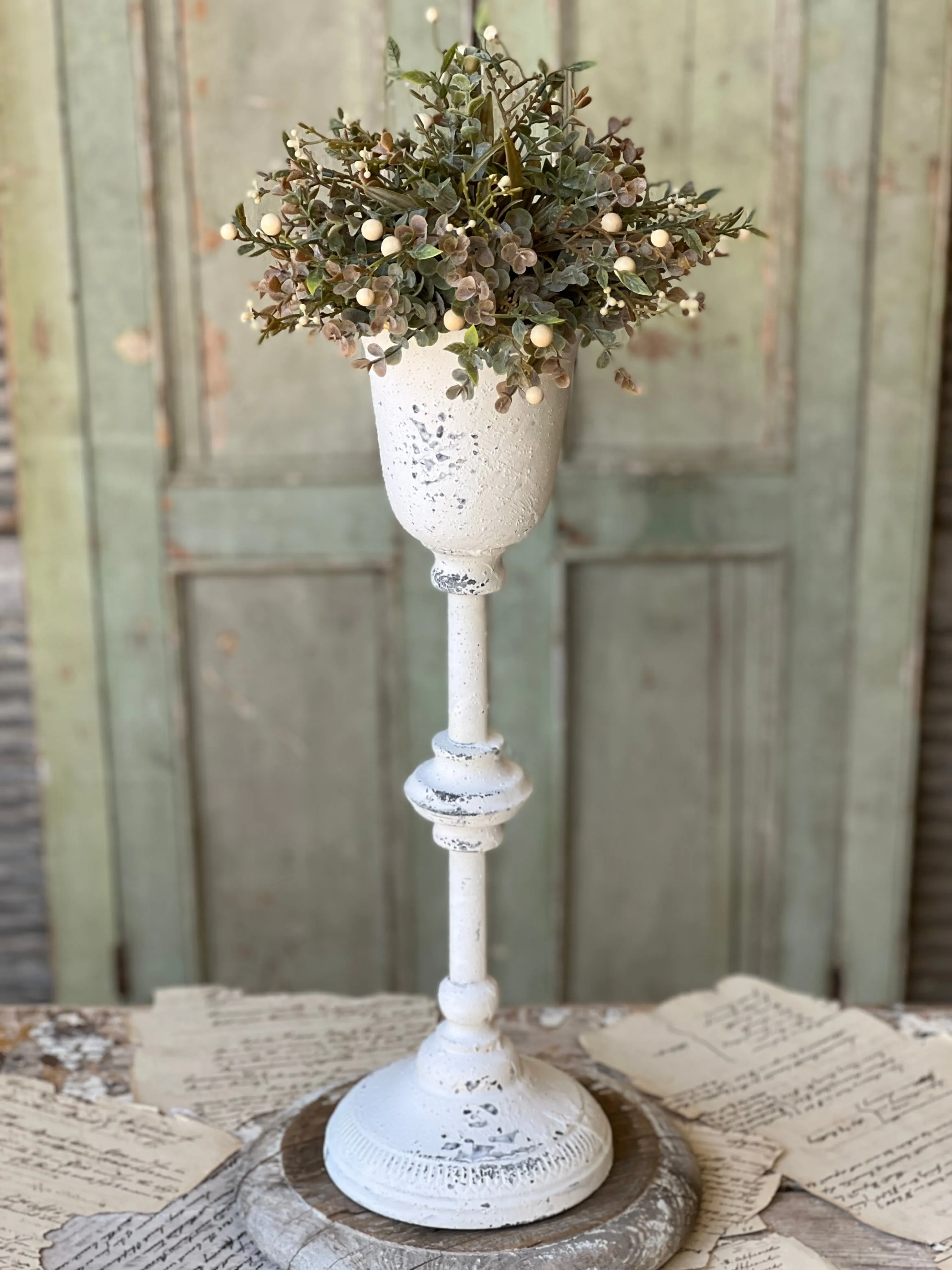 Flora Holder | 19" | Cream | SKID SPECIAL!  $4.95