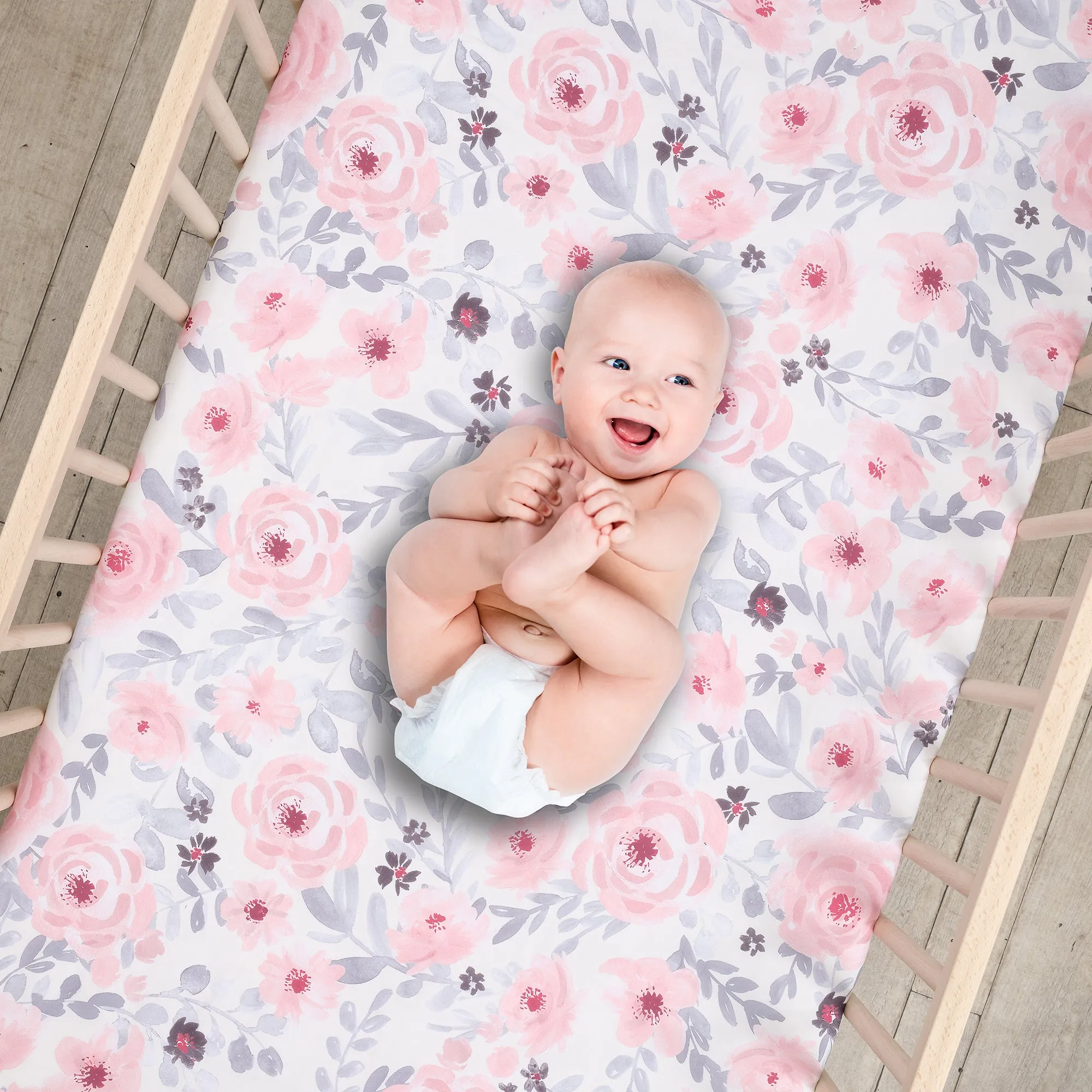 Floral 2-Pack Fitted Crib Sheet Set