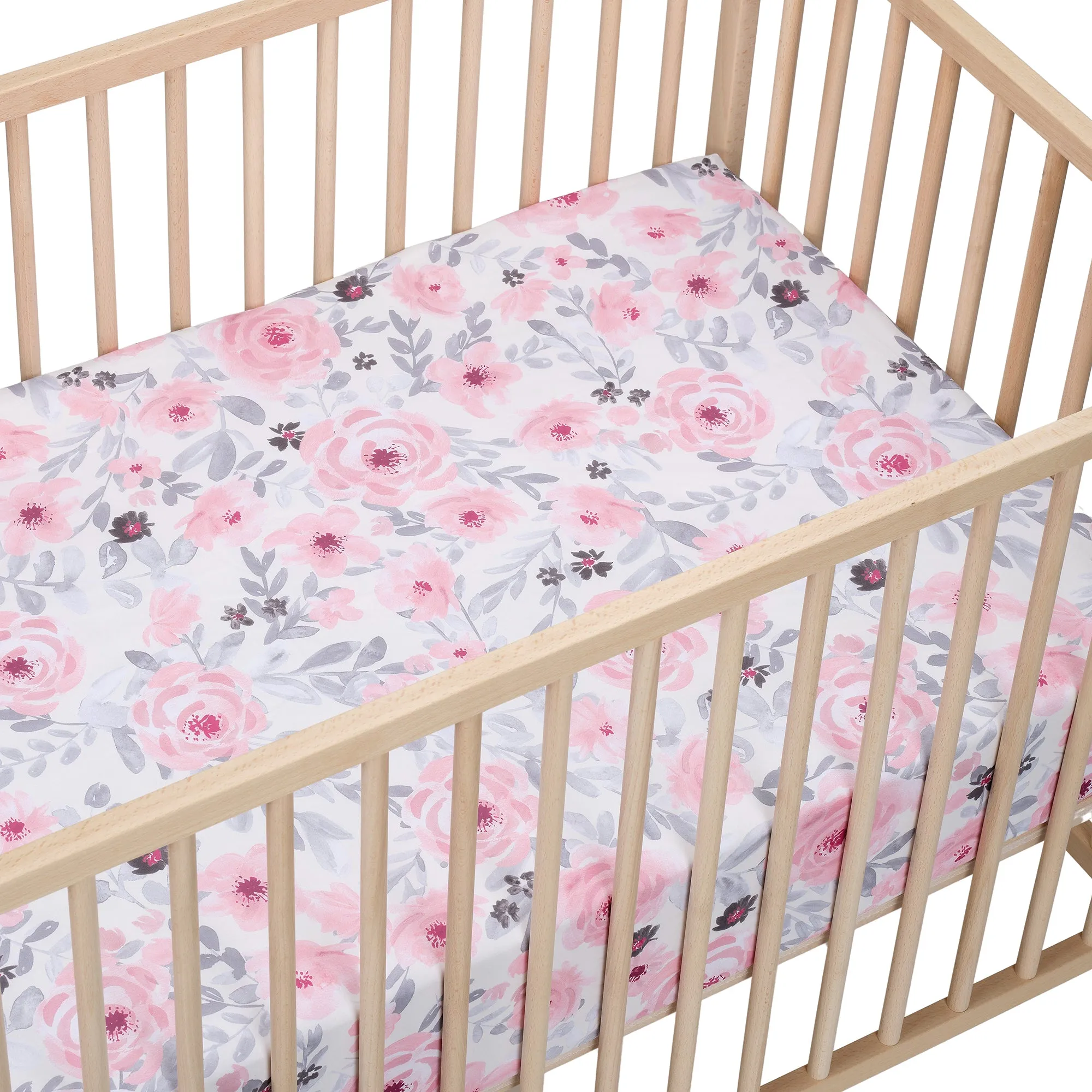 Floral 2-Pack Fitted Crib Sheet Set