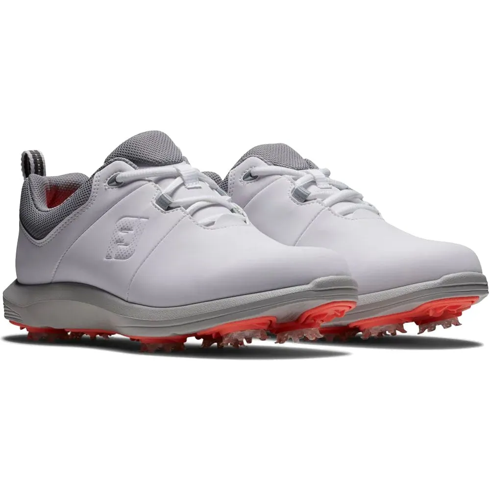 FootJoy Ladies eComfort Spiked Shoes - White/Grey