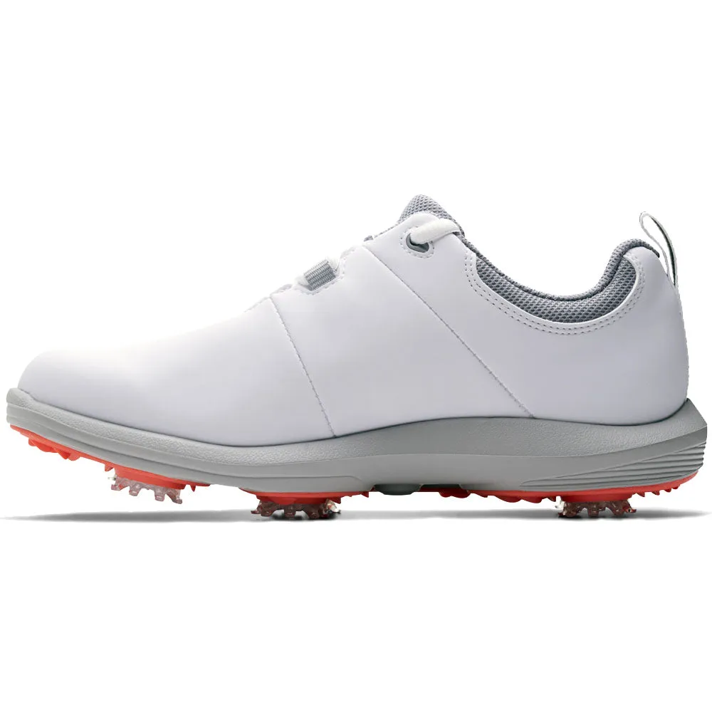 FootJoy Ladies eComfort Spiked Shoes - White/Grey